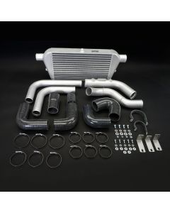 Intercooler kit for Toyota Prado 120 series 1KZ-TE showing everything suppkied in the kit