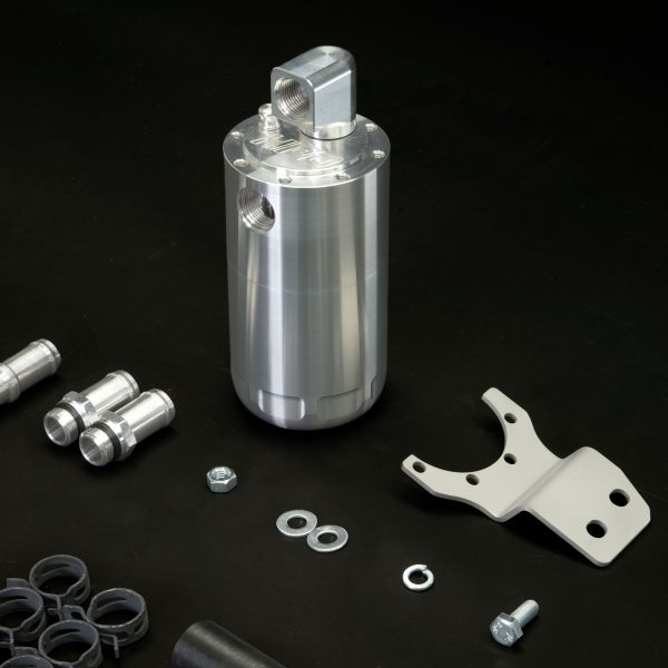 Close up of HPD Catch Can kit for Mitsubishi MV Triton